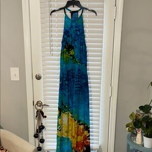 Tracy Reese Blue and Green Maxi Dress
